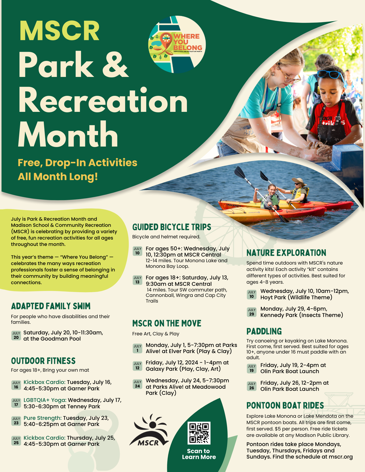 Celebrate National Park & Recreation Month - Madison School & Community ...